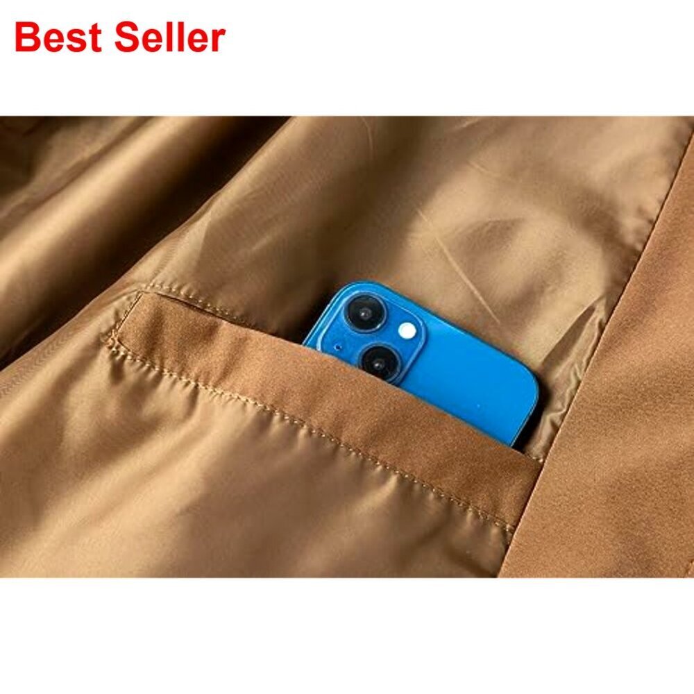Lightweight Bomber Jacket Windbreaker Polyester Fabric Full Zip - Picture 4 of 6
